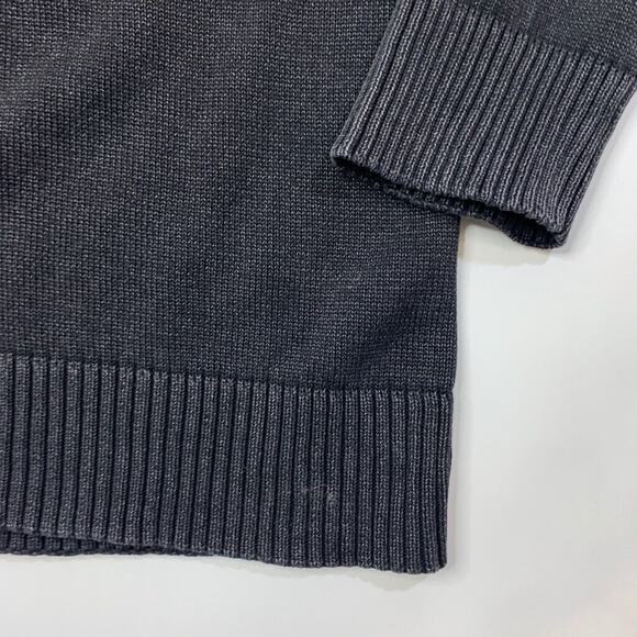 Levelwear Salute Sweater Mens XL Black Grey Cotton 1/4 Zip Mock Neck Pullover - Picture 3 of 14